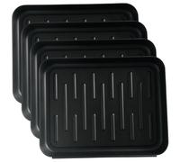 Plateaux de Coffre pour entrée, 4pcs 14x11 Pouces Plateau en Plastique imperméable avec Bord surélevé, Tapis de Chaussure sans Glissement pour Pot à Fleurs, Tapis d'alimentation pour Animaux