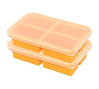 Plateaux de congélation en silicone avec couvercle, 2 plateaux à glace en silicone étanches de 4 tasses pour congélateur, moules congélation 1 L à dégagement facile, passent au four, empilables