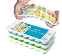 Plateaux de cubes de glace pour conglateur - 3 emballages 42 cubes faciles librer des plateaux de glace en silicone avec des couvercles ruti