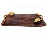 Plateaux de Cuisine de Service en Bois de manguier Naturel de première qualité, de Style Feuille | Plateaux en Bois du Restaurant | Nagina International