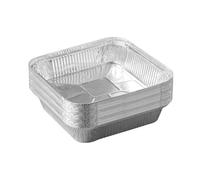 Plateaux de Cuisson en Aluminium, Barquette Aluminium Jetables Barbecue, Contenants Aluminiums Épais pour Barbecue la Cuisson Grillage Cuisine Restauration (20CM)