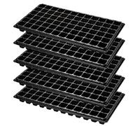 Plateaux de démarrage de semis, 5pcs 72 cellules Rectangle Plateaux de départ de graines, plateau de plante de pépinière auto Seedling, plateaux de culture de micro-verts profonds (21,3x11inch)