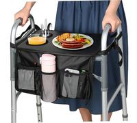 Plateaux de marche, plateaux pour marcheurs, marcheur pliant multifonctionnel avec multi-poches et porte-gobelet, pour repas, boissons, lecture