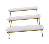 Plateaux de présentation, présentoir à Desserts Style européen avec Blancs et Base en métal - Plateau Service Compact idéal pour Les Mariages, goûters, Amuse-Gueules la présentatio