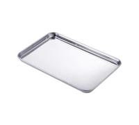 Plateaux de rangement for pâtisseries et gâteaux en acier inoxydable, plat à saucisses cuit la vapeur, assiette fruits rectangulaire, moules pain for restaurant hôtel(26.5x15.5x1.2 CM)