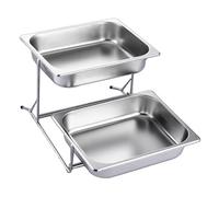 Plateaux de Service à 3 étages pour Aliments, présentoir comptoir argenté glaçons, épices, Cupcakes, Desserts, Fruits, Condiments (32,5 x 45 26 cm)