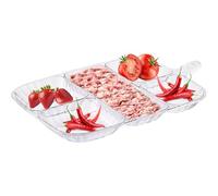 Plateaux de service avec couvercles - Multi-compartiments, plateaux alimentaires réutilisables pour fêtes, apéritifs, fruits, noix, desserts, décoration de Noël, décoration pour la maison, comptoir de