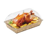 Plateaux de service de fête - Plateforme rectangulaire Los abs - Plat réutilisable - Support léger avec lisse et design empilable - Présentation apéritifs alimentaires buffet desserts