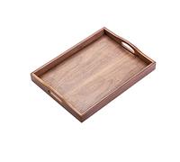 Plateaux de service en bois, 3 tailles pour café, thé, plateau rectangulaire en bois pour cuisine, salle à manger, fête, grand format 40 x 30 x 5 cm