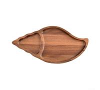 Plateaux de service en bois d'acacia, assiettes ovales irrégulières en bois massif, avec finition rustique, plateaux en bois pour collations, fruits, salades, desserts (S)