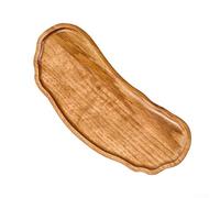 Plateaux de service en bois d'acacia, assiettes ovales irrégulières en bois massif, avec finition rustique, plateaux en bois pour collations, fruits, salades, desserts