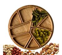 Plateaux de service en bois - Grand plateau puzzle avec 8 compartiments amovibles, plateau à charcuterie multi-usage | Vaisselle pour apéritifs, petit déjeuner, collation, dessert, garde-manger