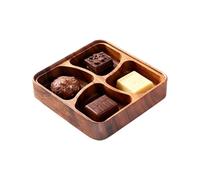 Plateaux de service en bois - Plateau à quatre compartiments, organiseur naturel lisse et sûr à 4 compartiments, plateau de service pour décoration de table | Bol à goûter en bois avec séparateurs |