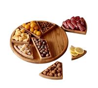 Plateaux de service en bois - Plateau de service divisé en puzzle pour la nourriture | Planche à charcuterie en bois amovible, collation, fruits, légumes, plateau à dessert pour table basse, cuisine,