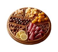 Plateaux De Service en Bois,Plateau Repas Puzzle avec Divisions pour Aliments | Planche à Charcuterie en Bois pour Légumes Fruits BBQ Petit-Déjeuner | Organisation de Cuisine et Garde-Manger