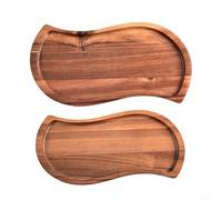 Plateaux de service en bois pour organiser les épices et condiments de cuisine, conçus avec un style rustique naturel pour améliorer votre table de salle à manger pendant les rayures et les