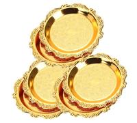 Plateaux de Service Faciles à Nettoyer en Métal Doré Vintage Lot de 6 Assiettes pour Snacks et Fruits Secs pour Fêtes et Réceptions Élégantes
