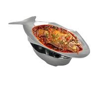 Plateaux de service pour assiette de poisson - Plats chauds en aluminium en forme de poisson, plateaux alimentaires en métal d'inspiration thaïlandaise, plateau de cuisine robuste, vaisselle