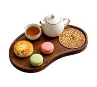 Plateaux décoratifs pour table basse, planches de service décoratives portables en bois - Plateau de petit déjeuner, pour la maison, le salon, le café, le petit déjeuner, le déjeuner, la terrasse, le