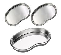 Plateaux en Acier Inoxydable en 3 pièces, Plateaux métalliques, Petits Plateaux ovales, Plateaux de Rangement, Plateaux réutilisables, 2 Petites Tailles et 1 Taille Moyenne.