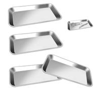 Plateaux en Acier Inoxydable,Plateau de Laboratoire,Acier Inoxydable Plateau à Instruments,Plateaux de Rangement,Plateau Chirurgical Réutilisables pour Plateaux de Clinique Médical (4)