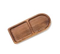 Plateaux en Bois Assiette de fruits en bois secs Restaurant Snack Plate Plateau pour le Café de Collation D'affichage(23x11x2cm)