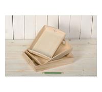 Plateaux En Bois Gigogne (X3) Rectangulaire Avec Coeurs - Artémio