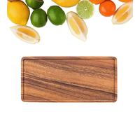 Plateaux en bois pour la nourriture, plateau à thé en noyer rectangulaire - plateau à thé lisse pour la maison de restaurant, compartiment de dîner pour collations café fast food utiliser comme