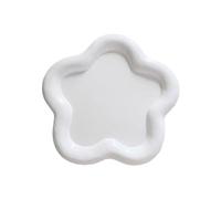 Plateaux en résine, décoration de maison, plaque de rangement de bijoux, organisateur porte-clés de montre, boucles d'oreilles, bols de collier 4 pièces Pour Table D'entrée Décor(White flower)