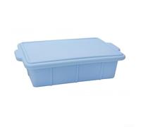 Plateaux en silicone étanches avec couvercles sécurisés pour congeler des portions de repas, ingrédients de cuisson et friture à l'air libre, matériau flexible qui conserve sa forme (bleu clair)