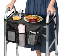 Plateaux pour marcheurs, plateaux de marche pliants multifonctionnels avec multi-poches et porte-gobelet, pour repas, boissons, lecture pour un usage quotidien