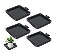 Plateaux pour pots de fleurs élégants et polyvalents 4 pièces Sin, Modern, Sturdy, Perçage d'exposition moderne, support et maison, salon, chambre à coucher | Multipurpose Outdoor Indoor Utility