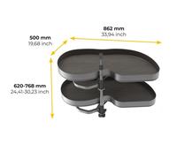 Plateaux réglables pour meuble d'angle Lake Harmony - anthracite - droite EMUCA