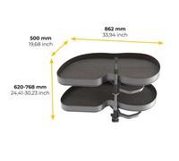 Plateaux réglables pour meuble d'angle Lake Harmony - anthracite - gauche EMUCA