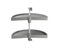 Plateaux tournants demi-lune Emuca pour meubles d'angle de cuisine - Gris