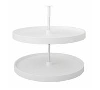 Emuca Plateaux circulaires Shelvo – meuble cuisine module 800 mm, plastique/aluminium blanc