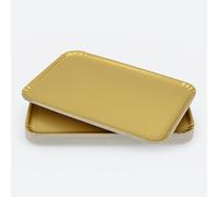 Plateaux Traiteur Jetables Dorés 42x30 cm - Lot de 25 Plateaux Carton Épais - Présentoir Apéritif Buffet - Plateau de Service Jetable pour Fêtes, Réceptions et Mariages - Entreprise Française