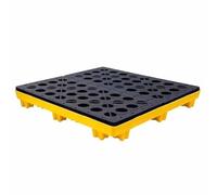 Plateforme anti-déversement avec poches pour chariot élévateur, plateforme modulaire empilable, capacité de charge de 3,6 kg, palette de confinement secondaire, plate-forme d'expédition amovible