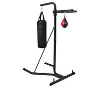 vidaXL Plateforme avec poire de vitesse et sac de frappe Noir G