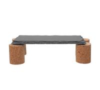 Plateforme Chauffante pour Lézards à Barbes avec Pierre et Bois | Plaque Plate 8x4x2 Pouces, Pile en Bois, pour Lézards et Serpents en Terrarium