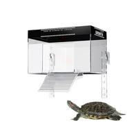 Plateforme Chauffante Tortue - Petit Abri Terrestre Surélevé Décoratif | Cage Habitat Suspendue Avec Couvercle | 20x14x14 Cm, Maison Tortues Aquatiques Pour Trachemys, Accessoire Terrarium Reptile