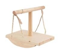 Plateforme d'activité pour perroquets en bois naturel - Outil de développement d'équilibres pour la recherche de nourriture, l'escalade et l'entraînement comportemental - Aires de jeux interactives