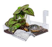 Plateforme de Bains de Soleil de Tortue - Rampe de Quai à Repos Flottante détachable | Terrasse à Hauteur réglable | Pierre de Tortue pour abri de réservoir, se prélasser, Grimper, Habitat d'aquarium