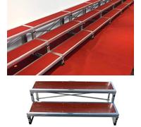 Plateforme de chœur à 2 Niveaux, Gradins en contreplaqué et Acier, pupitre Pliable pour Mariages, fêtes, Concours de Chant - Scène Portable pour Les représentations chorales