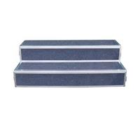 Plateforme de chœur légère à 2 Niveaux avec Moquette Grise - Escaliers de scène Pliables pour salles de Concert et théâtres, idéaux pour Les événements intérieurs/extérieurs, Plateformes de