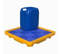 Plateforme de confinement anti-fuite, récipient modulaire en plastique pour collecte de barils d'huile, 67,5 x 67,5 x 12 cm, durable et fonctionnel