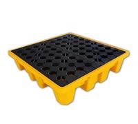Plateforme de confinement des déversements avec grille, plateforme modulaire empilable avec sortie de drainage Plateforme modulaire Palettes Plateau de confinement des déversements 33.5*33.5*5.5cm