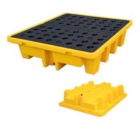 Plateforme de confinement modulaire des déversements avec sortie de drainage, palettes empilables pour la prévention des déversements de grande capacité,49 * 35 * 9cm