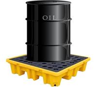 Plateforme de contrôle des déversements en polyéthylène durable - 120 x 120 x 18 cm Plateau de confinement de palette pour un stockage sûr des liquides et une gestion des déversements de produits