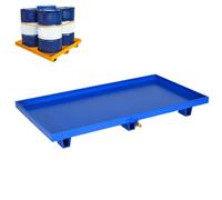 Plateforme de Déversement avec Évacuation, Grand Bac de Récupération, Bac Anti-fuite pour Entrepôts Industriels, Cuisines, Garages, Rangements(Blue,49.2x25.6x5.9in)